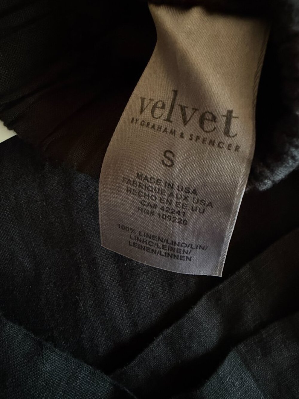 Velvet by Graham & Spencer black linen pants. Style is LOLA03. Size S. NWT. - Picture 6 of 8